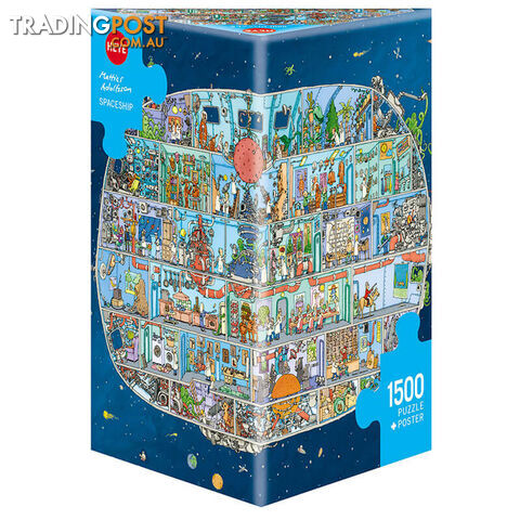 Spaceship By Mattias Adolfsson 1500 Piece Jigsaw Puzzle - Heye Puzzle - Tabletop Jigsaw Puzzle GTIN/EAN/UPC: 4001689298418