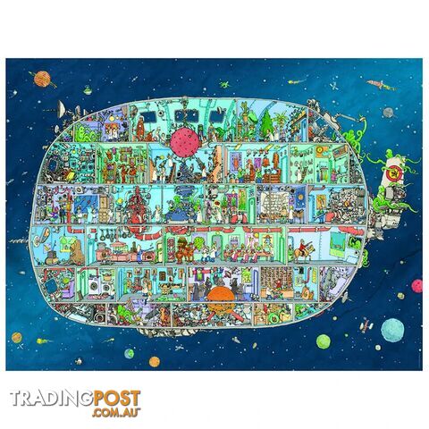 Spaceship By Mattias Adolfsson 1500 Piece Jigsaw Puzzle - Heye Puzzle - Tabletop Jigsaw Puzzle GTIN/EAN/UPC: 4001689298418 - photo 2 of 2