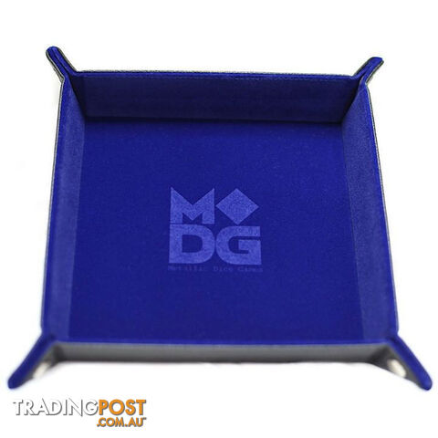 MDG Velvet Folding Dice Tray 10" x 10" (Blue) - Metallic Dice Games LLC - Tabletop Accessory GTIN/EAN/UPC: 852678889186