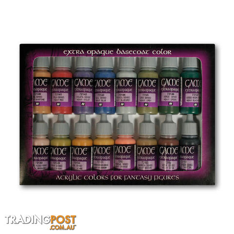 Vallejo Game Colour, Colours for Fantasy Figures 16 Colour Set Extra Opaque - Acrylicos Vallejo S.L. - Tabletop Miniatures GTIN/EAN/UPC: 8429551722902
