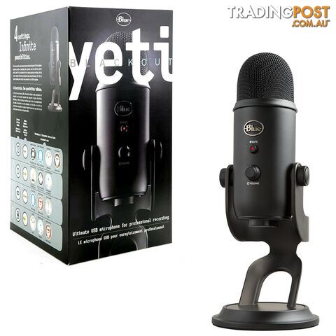 Blue Yeti Black Out Professional USB Microphone - Blue - Streaming GTIN/EAN/UPC: 097855160539