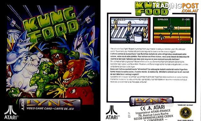 Kung Food (Atari Lynx) - Atari - Retro Lynx Software GTIN/EAN/UPC: 077000021151 - photo 2 of 2