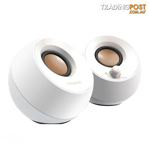 Creative Pebble 2.0 Modern USB Desktop Speakers (White) - Creative Technology...
