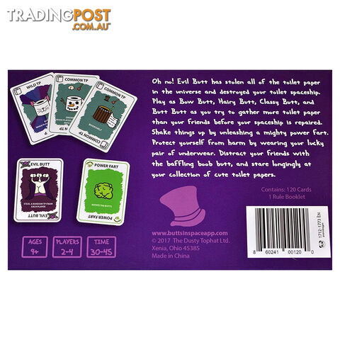 Butts in Space Card Game - The Dusty Tophat Ltd - Tabletop Card Game GTIN/EAN/UPC: 860241001200