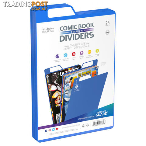 Ultimate Guard Premium Comic Book Dividers (Blue) - Ultimate Guard - Tabletop Accessory GTIN/EAN/UPC: 4260250077313