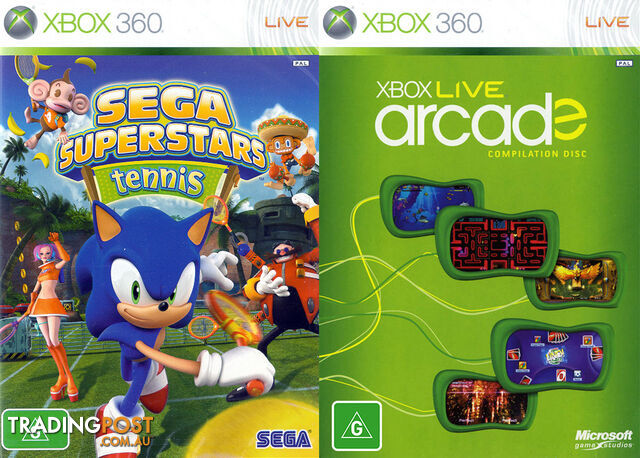 SEGA Superstar Tennis & Xbox Live Arcade Double Pack [Pre-Owned] (Xbox 360) - SEGA RX3SEGA - P/O Xbox 360 Software