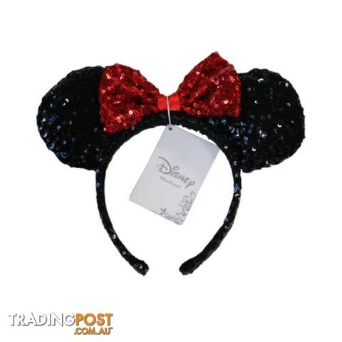 Original Minnie Mouse Sequin Red & Black Headband - Neon Tuesday - Merch Clothing Headwear GTIN/EAN/UPC: 7941870806404