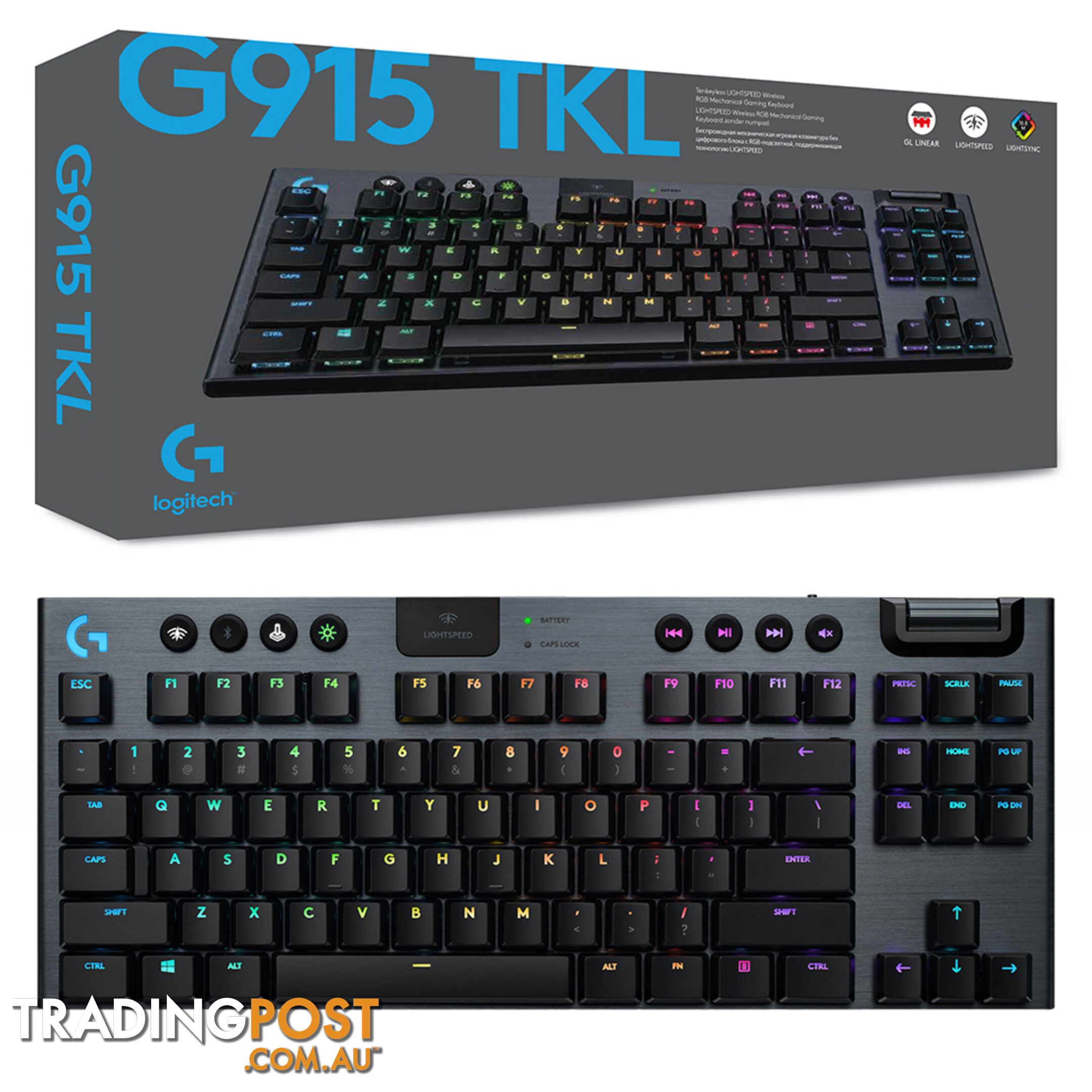 Logitech G915 TKL Lightspeed Wireless GL Linear RGB Mechanical Gaming Keyboard - Logitech - PC Accessory GTIN/EAN/UPC: 097855155801