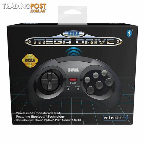 Retro-Bit Sega Mega Drive Bluetooth Arcade Controller for PC (Black) - Retro-bit - Retro Mega Drive Accessory GTIN/EAN/UPC: 7350002937013 - photo 3 of 3