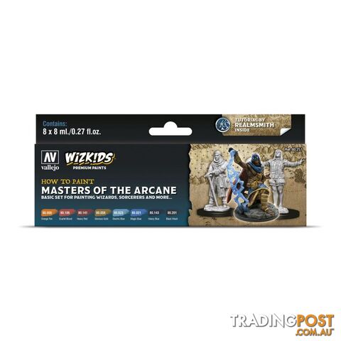 Wizkids Premium Paint Set By Vallejo: Masters of the Arcane - Acrylicos Vallejo S.L. - Tabletop Miniatures GTIN/EAN/UPC: 8429551802574