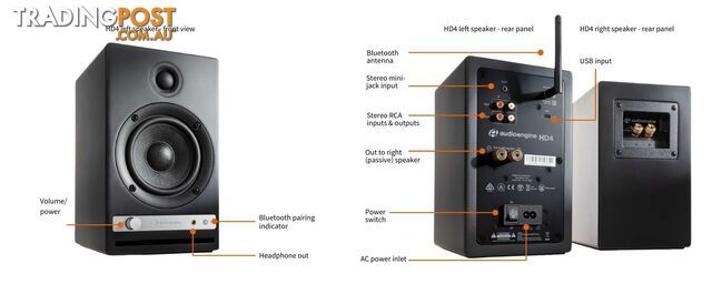 Audio Engine HD4 Home Music System (Walnut) - Audioengine - PC Accessory GTIN/EAN/UPC: 852225007193 - photo 5 of 6