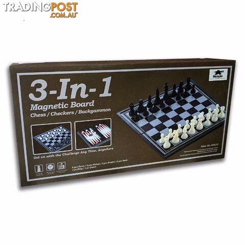 3 in 1 Chess Checkers Backgammon set with Magnetic Board - Puzzles & Games - Tabletop Board Game GTIN/EAN/UPC: 9331863001783