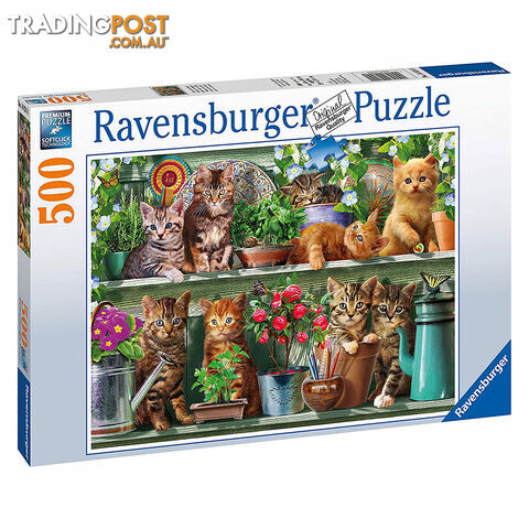 Ravensburger Cats on the Shelf 500 Piece Jigsaw Puzzle - Ravensburger - Tabletop Jigsaw Puzzle GTIN/EAN/UPC: 4005556148240