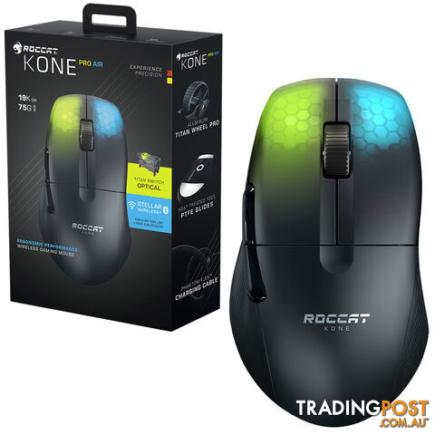 ROCCAT KONE Pro Air Ergonomic Performance Wireless Gaming Mouse (Black) - Roccat - PC Accessory GTIN/EAN/UPC: 731855504114