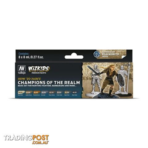 Wizkids Premium Paint Set By Vallejo: Champions of The Realm - Acrylicos Vallejo S.L. - Tabletop Miniatures GTIN/EAN/UPC: 8429551802505