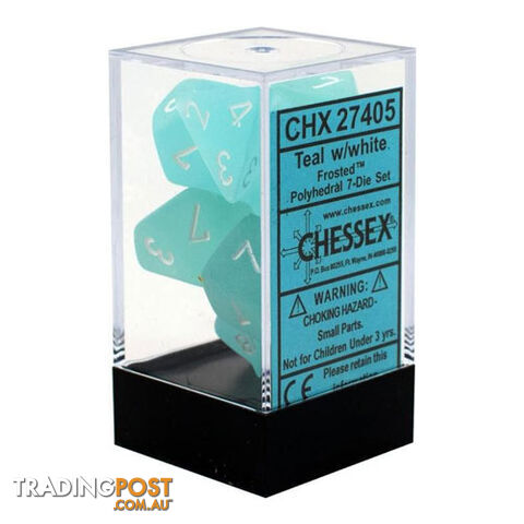 Chessex Frosted Polyhedral 7-Die Dice Set (Teal & White) - Chessex - Tabletop Accessory GTIN/EAN/UPC: 601982024543