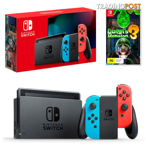Nintendo Switch Neon Joy-Con Console with Luigi's Mansion 3 Bundle - Nintendo - Switch Console GTIN/EAN/UPC: 9318113992114