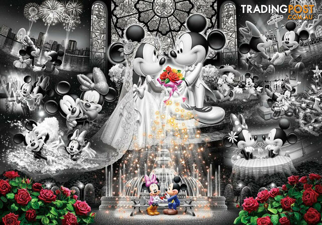 Tenyo Disney Mickey & Minnie Forever Promise Wedding Dream Frost Art 1000 Piece Jigsaw Puzzle - Tenyo Co., Ltd - Tabletop Jigsaw Puzzle GTIN/EAN/UPC: 4905823861110