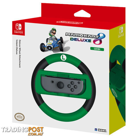 Nintendo Switch Mario Kart 8 Luigi Deluxe Wheel Attachment - HORI - Switch Accessory GTIN/EAN/UPC: 873124006537 - photo 1 of 4