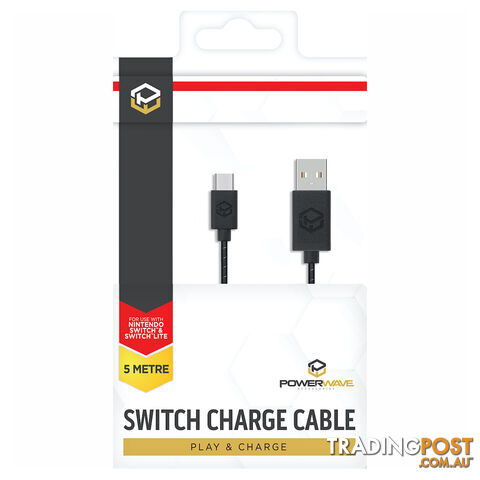 Powerwave USB Type C 5m Charge Cable for Nintendo Switch - Powerwave - Switch Accessory GTIN/EAN/UPC: 9338176023792