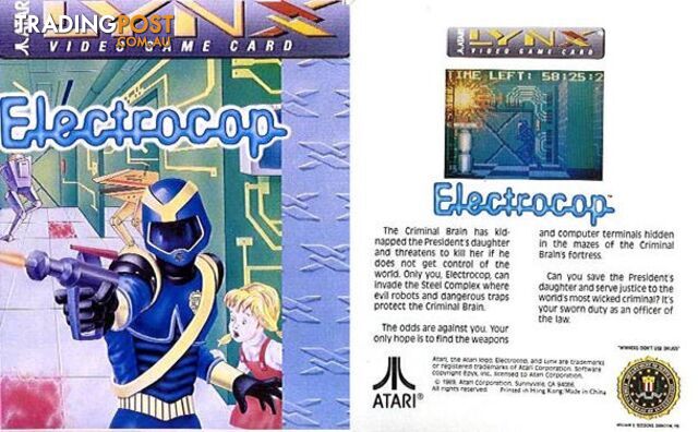 Electrocop (Atari Lynx) - Atari - Retro Lynx Software GTIN/EAN/UPC: 077000504883 - photo 2 of 2