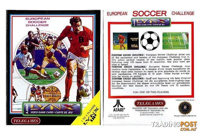 European Soccer Challenge (Atari Lynx) - Atari - Retro Lynx Software GTIN/EAN/UPC: 5021210081004 - photo 2 of 2