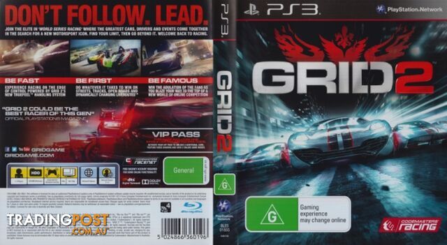 Grid 2 [Pre-Owned] (PS3) - Codemasters - Retro P/O PS3 Software GTIN/EAN/UPC: 5024866360196 - photo 2 of 7