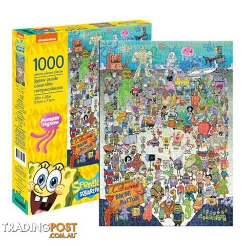 Aquarius Spongebob Squarepants Cast 1000 Piece Jigsaw Puzzle - Aquarius - Tabletop Jigsaw Puzzle GTIN/EAN/UPC: 840391138803