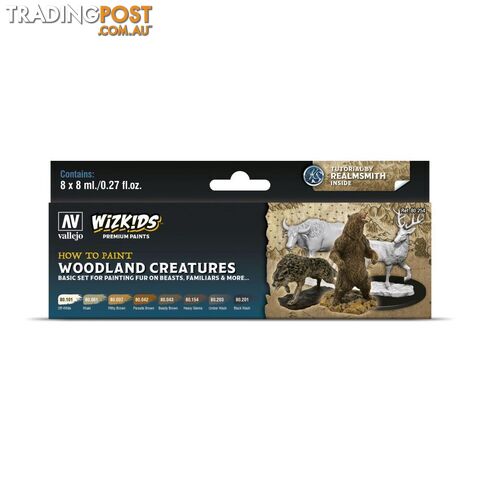 Wizkids Premium Paint Set By Vallejo: Woodland Creatures - Acrylicos Vallejo S.L. - Tabletop Miniatures GTIN/EAN/UPC: 8429551802543