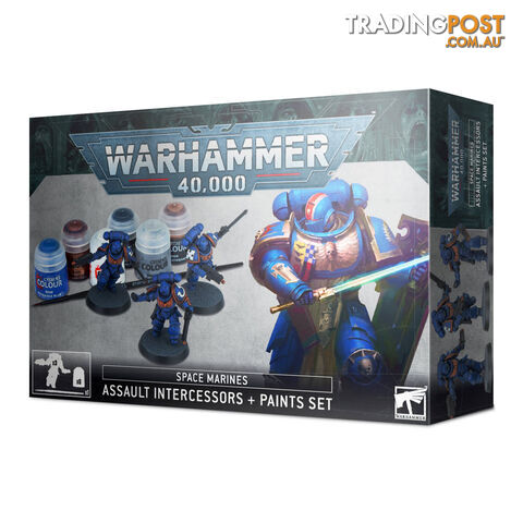 Warhammer 40,000 Space Marines Assault Intercessors + Paint Set - Games Workshop - Tabletop Miniatures GTIN/EAN/UPC: 5011921144655