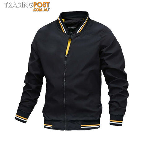 Black / 5XLZippay Bomber Jacket Men Casual Windbreaker Jacket Coat Men High Quality Outwear Zipper Stand Collar Military Jacket Mens