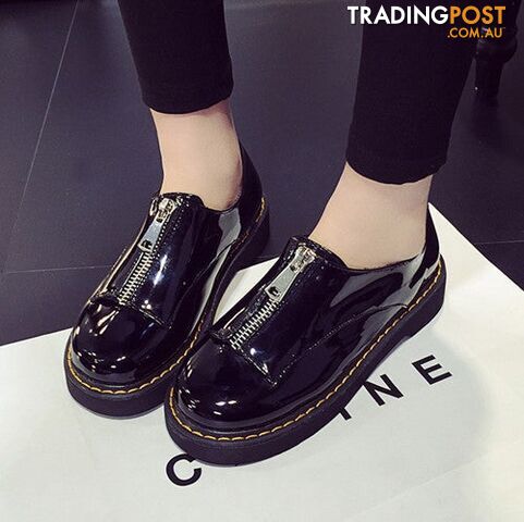 1 / 5Zippay Spring zip women's platform shoes solid oxford shoes for women round toe casual shoes woman vintage creepers female