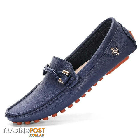 Navy / 46Zippay Loafers Men Shoes Casual Driving Flats Slip-on Shoes Luxury Comfy Moccasins