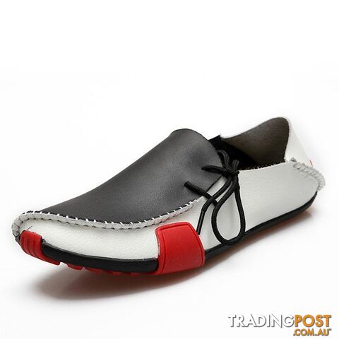 hei bai / 10Zippay Fashion Flats Shoes Men Loafers Genuine Leather Casual Shoes Men Flats Oxford Shoes For Men Moccasin Driving Shoes Man