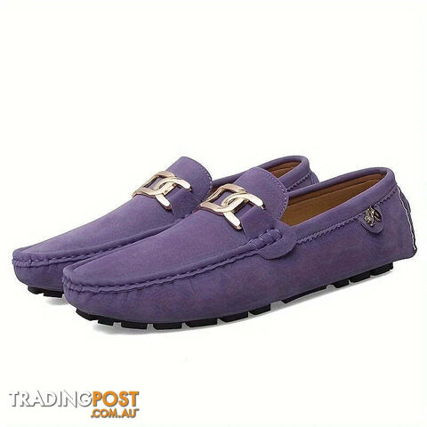 Purple / 47Zippay Split Leather Men Loafers Slip on Flats Casual Shoes for Women Moccasins Super Soft Female Footwear