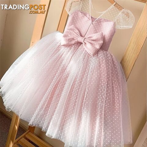 01 Pink / 8Zippay Girls Princess Kids Dresses for Girls Tutu Lace Flower Embroidered Ball Gown Baby Girls Clothes Children Wedding Party Dress