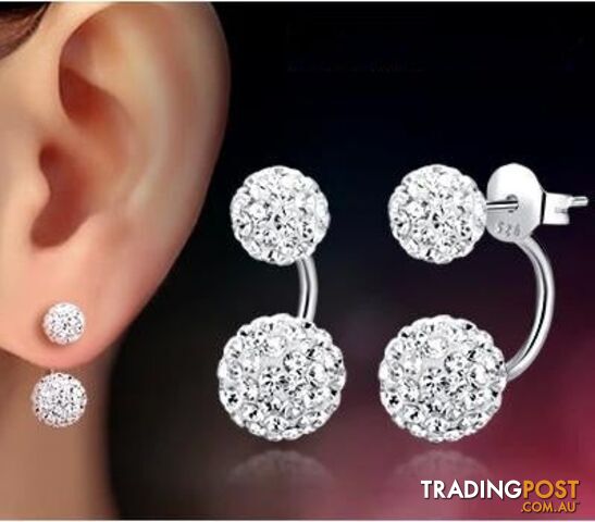 Zippay silver plated fashion shiny Shambhala ladies`stud earrings jewelry allergy