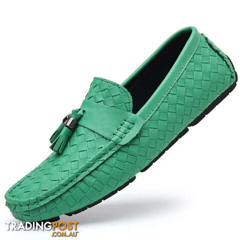 green / 42Zippay Designer Leather Casual Shoes for Men High Quality Fashion Comfortable Man's Loafers Flats Driving Shoes