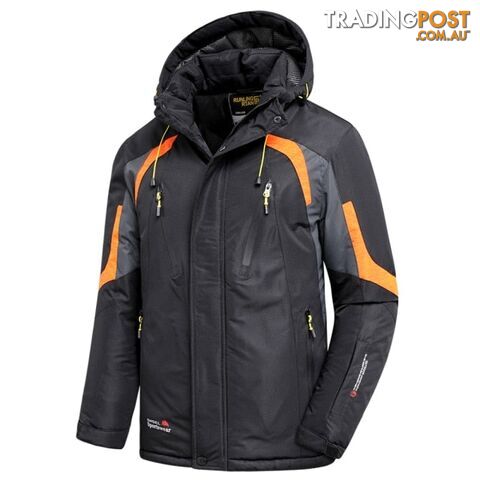 Black / 52 2XLZippay Men Winter New Outdoor Jet Ski Premium Snow Warm Parkas Jacket Coat Men Outwear Casual Hooded Waterproof Thick Fleece Parka Men