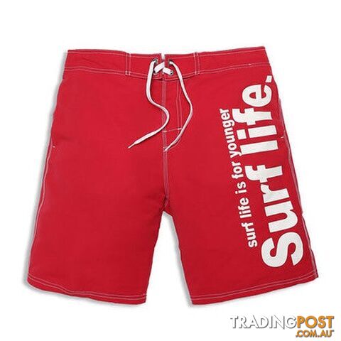 Red / XXLZippay Brand Male Beach Shorts Active Bermuda Quick-drying Man Swimwear Swimsuit XXXL Size Boxer Trunks Men Bottoms Boardshorts