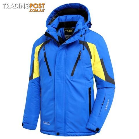 Blue / 52 2XLZippay Men Winter New Outdoor Jet Ski Premium Snow Warm Parkas Jacket Coat Men Outwear Casual Hooded Waterproof Thick Fleece Parka Men