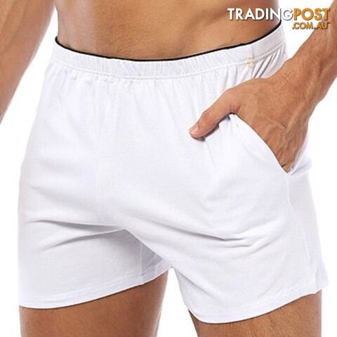 OR130-White / LZippay Boxer Cotton Underwear Boxershorts Sleep Men Swimming Briefs