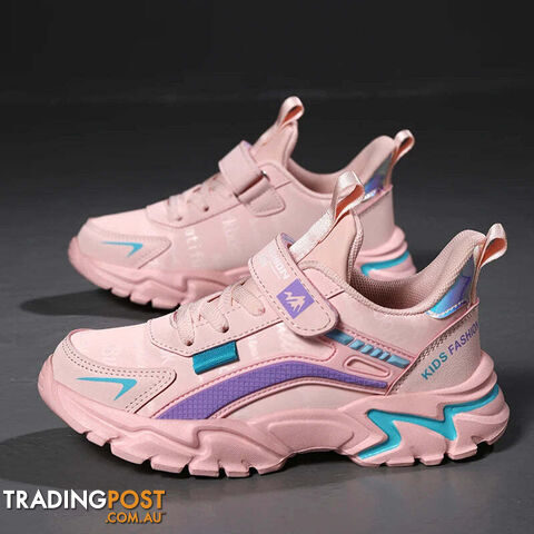 Pink / 35Zippay Brand Kids Sports Shoes Outdoor Comfortable Running Shoes Girls Waterproof Sneakers Antislip Children Shoes
