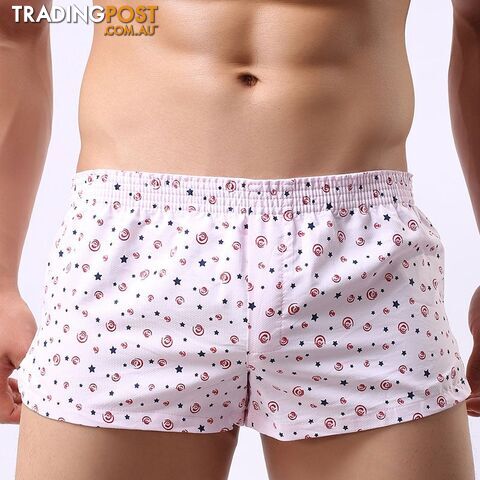 pink star / XLZippay Men Underwear Boxer Shorts Trunks Slacks Cotton Men Boxer Shorts Underwear Printed Men Shorts Home Underpants std05