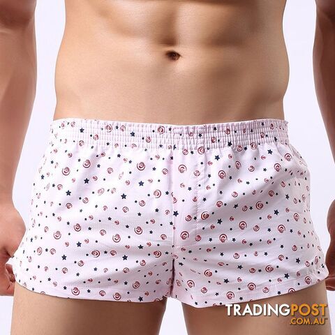 pink star / XXLZippay Men Underwear Boxer Shorts Trunks Slacks Cotton Men Boxer Shorts Underwear Printed Men Shorts Home Underpants std05