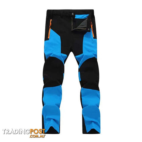 Blue / XXL(65-75kgs)Zippay Men Male Summer Thin Breathable Elastic Camping Trekking Fishing Climbing Hiking Outdoor Trousers Quick Dry Sport Pants