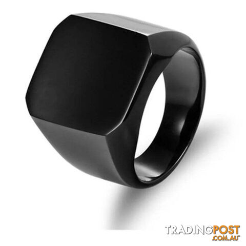 CR6305black / 8Zippay Metal Glossy Rings for Men Geometric Width Signet Square Finger Punk Style Fashion Ring Jewelry Accessories