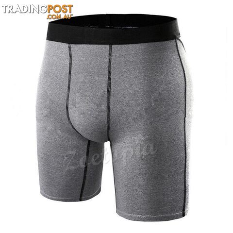 Gray / XXLZippay Men Breathable Quick Dry Underwear Tights Gym Fitness Running Boxers Football Soccer Skinny Sport Training Basketball Shorts
