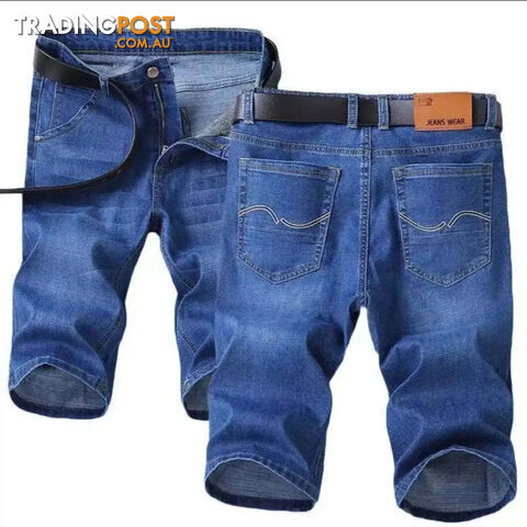 Light Blue 013 / 32Zippay Summer Men Short Denim Jeans Thin Knee Length New Casual Cool Pants Short Elastic Daily High Quality Trousers New Arrivals
