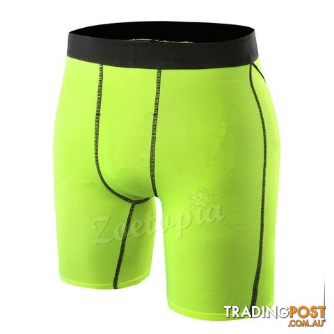 Green / XXLZippay Men Breathable Quick Dry Underwear Tights Gym Fitness Running Boxers Football Soccer Skinny Sport Training Basketball Shorts